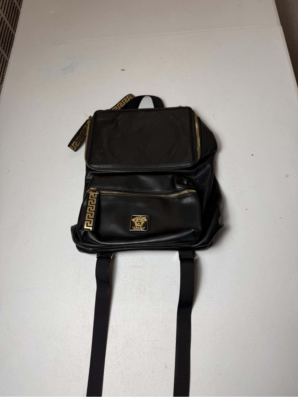 Versace Leather Backpack - Black Backpacks, Handbags